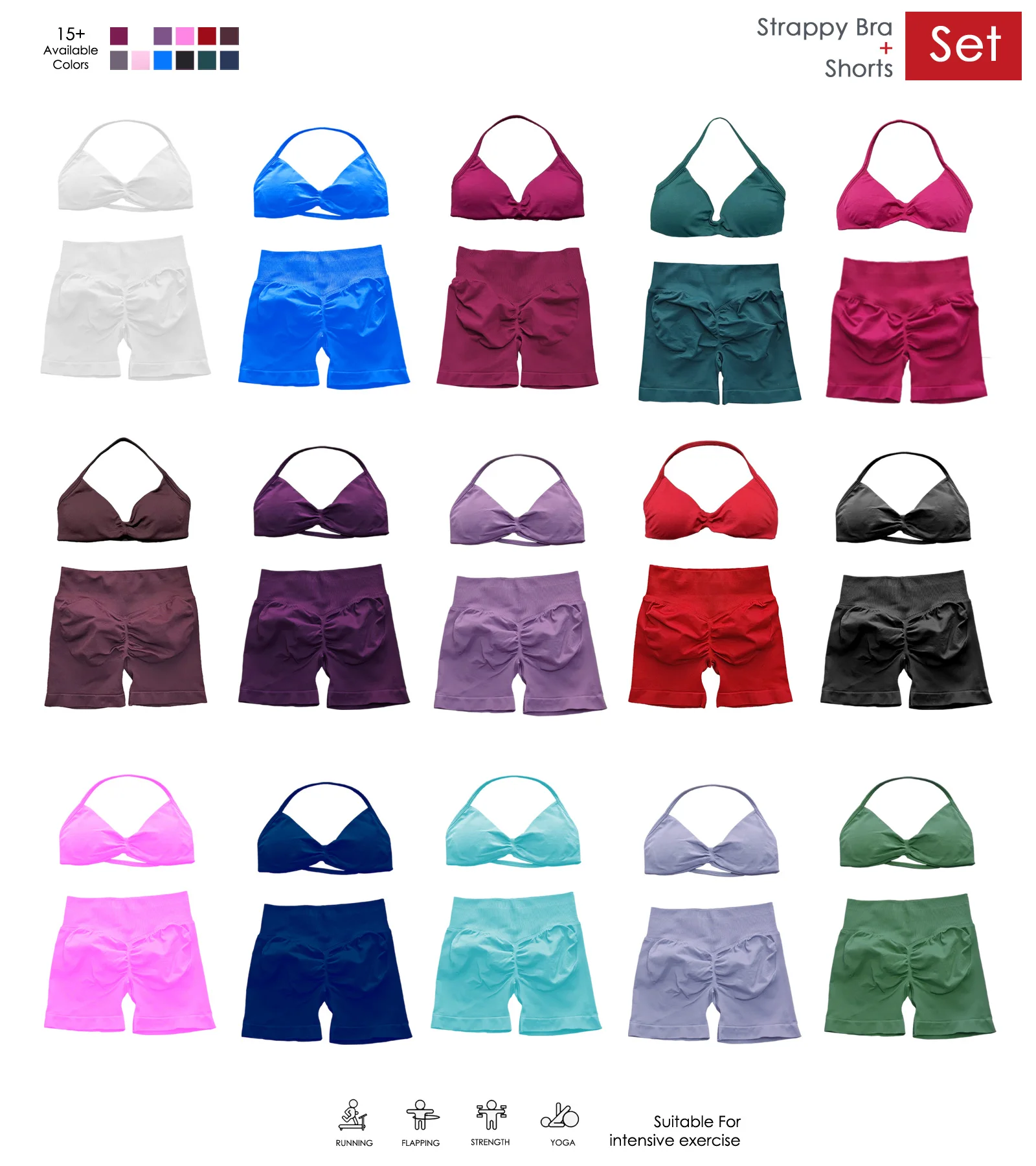 2 Piece Impact Sports Gym Set Strappy Bra Yoga Underwear Short Sport Leggings Bicycle Running Sportswear Woman Seamless Yoga Set
2 Piece Impact Sports Gym Set Strappy Bra Yoga Underwear Short Sport Leggings Bicycle Running Sportswear Woman Seamless Yoga Set