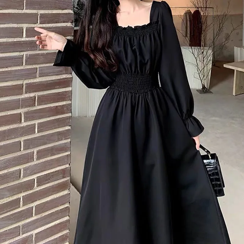 Black Elegant Dress Women Vintage Long Sleeve Summer Dresses Y2k Square Collar Korean Casual Robe Streetwear Hepburn Style Dress
Black Elegant Dress Women Vintage Long Sleeve Summer Dresses Y2k Square Collar Korean Casual Robe Streetwear Hepburn Style Dress
