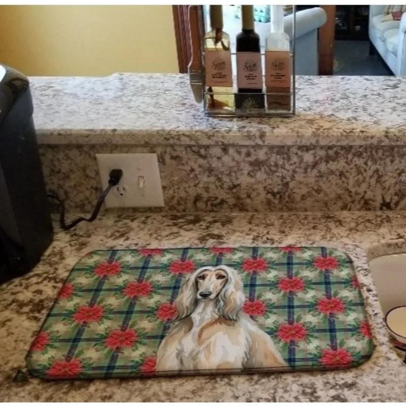 Коврик для сушки посуды Afghan Hound Christmas Poinsettia 14x21 дюйм, впитывающий кухонный коврик для стойки
Коврик для сушки посуды Afghan Hound Christmas Poinsettia 14x21 дюйм, впитывающий кухонный коврик для стойки