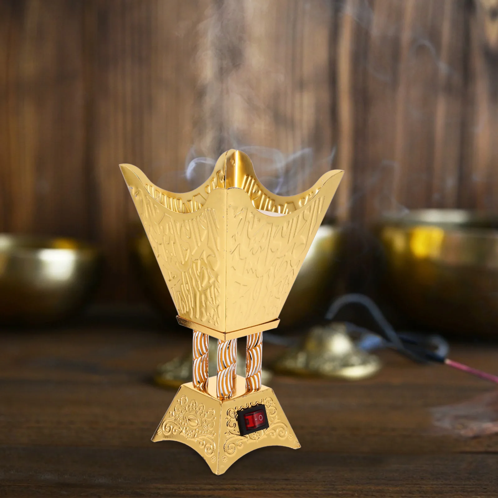 Electric Incense Burner Bakhoor Home Censer Decorative Plugin Aroma Stove Middle East Design Metal Smoker Perfume Heater
Electric Incense Burner Bakhoor Home Censer Decorative Plugin Aroma Stove Middle East Design Metal Smoker Perfume Heater