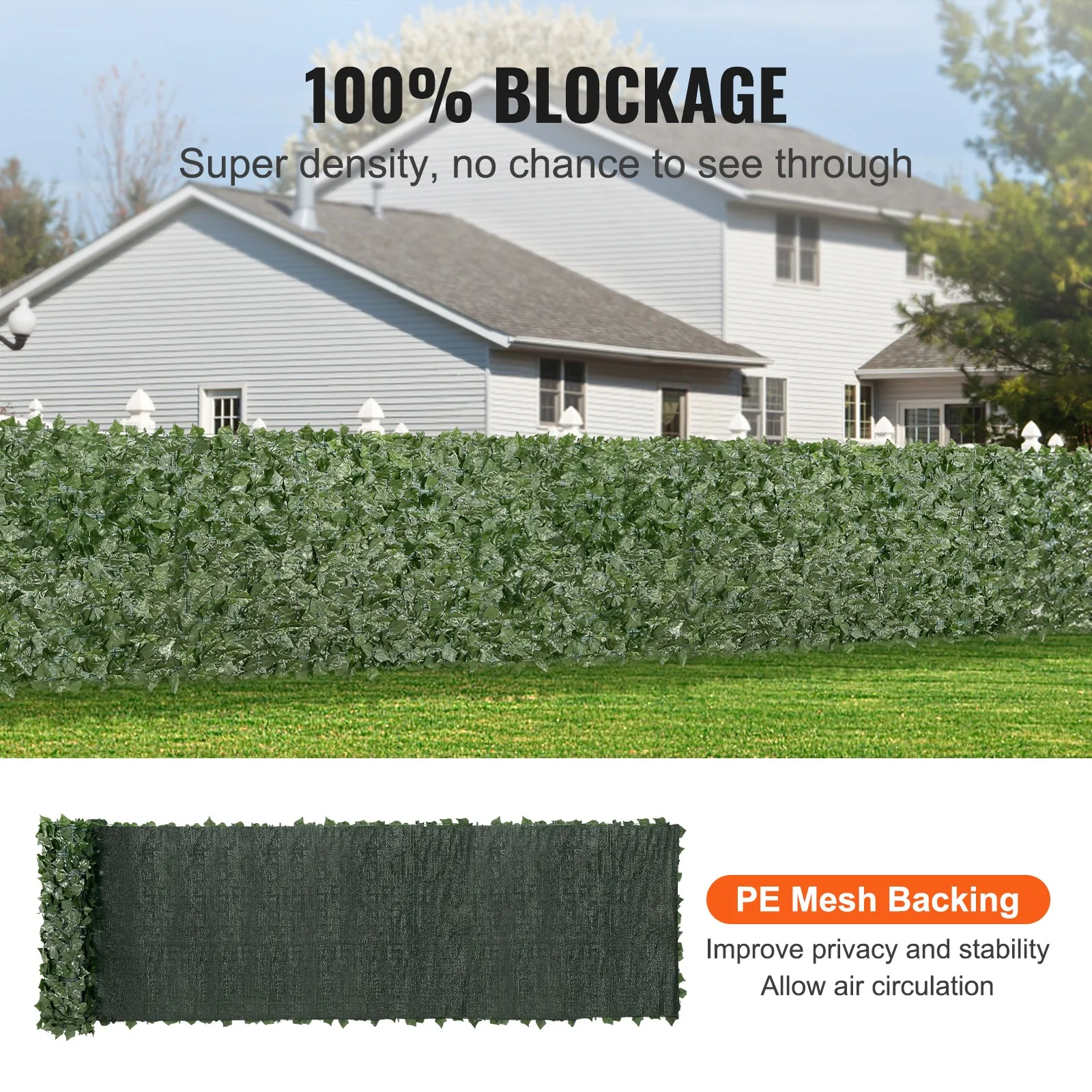 39x198" Artificial Faux Ivy Leaf Privacy Fence Screen with Mesh Cloth Backing 
39x198" Artificial Faux Ivy Leaf Privacy Fence Screen with Mesh Cloth Backing