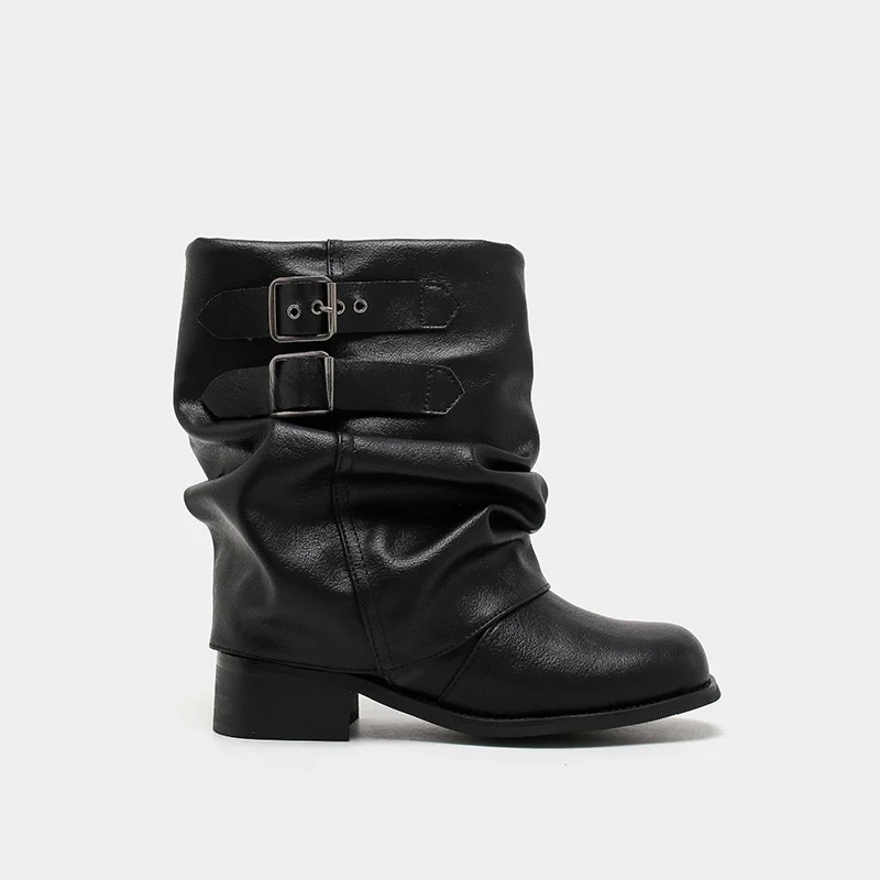 Women's Short Boots Leather Rough Outsole High Heel Fashion Booties Autumn Winter Color round Toe Boots
Women's Short Boots Leather Rough Outsole High Heel Fashion Booties Autumn Winter Color round Toe Boots