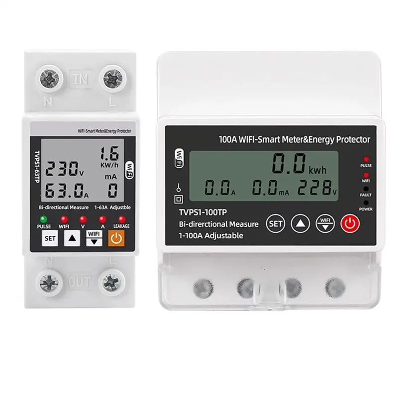 B08B-For Switch For ENERGY Power Bidirectional Meter 100A Wifi For Smart Earth Leakage Over Under Voltage Protector Relay
B08B-For Switch For ENERGY Power Bidirectional Meter 100A Wifi For Smart Earth Leakage Over Under Voltage Protector Relay