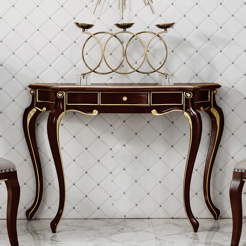 European pure solid wood entrance table, Italian light luxury minimalist entrance table, foyer cabinet, corridor table against t
European pure solid wood entrance table, Italian light luxury minimalist entrance table, foyer cabinet, corridor table against t