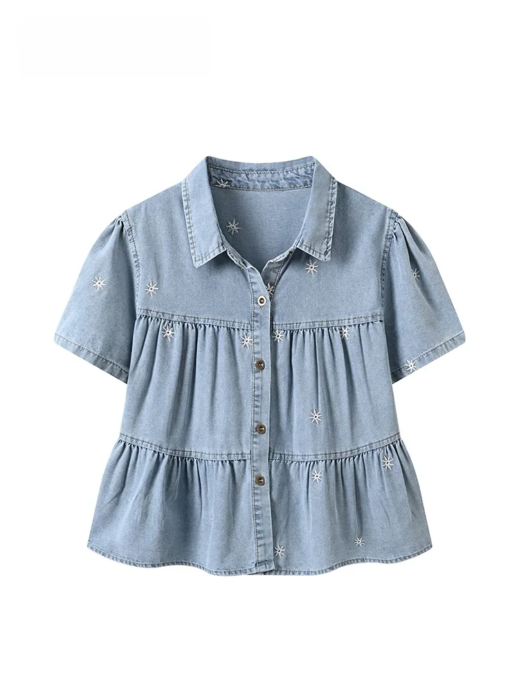 plus Size Women's Short Sleeve Shirt Summer New Style College Style Versatile Slimming Age Reduction Top for Plump Sister
plus Size Women's Short Sleeve Shirt Summer New Style College Style Versatile Slimming Age Reduction Top for Plump Sister