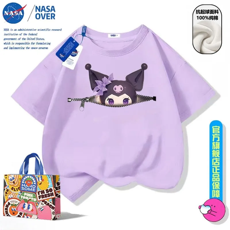 Girls Boys Kawaii Sanrio Anime Causal Short Sleeve Shirt Cute Kuromi Carto Children Casual Children Clothes Gifts for Kids 
Girls Boys Kawaii Sanrio Anime Causal Short Sleeve Shirt Cute Kuromi Carto Children Casual Children Clothes Gifts for Kids
