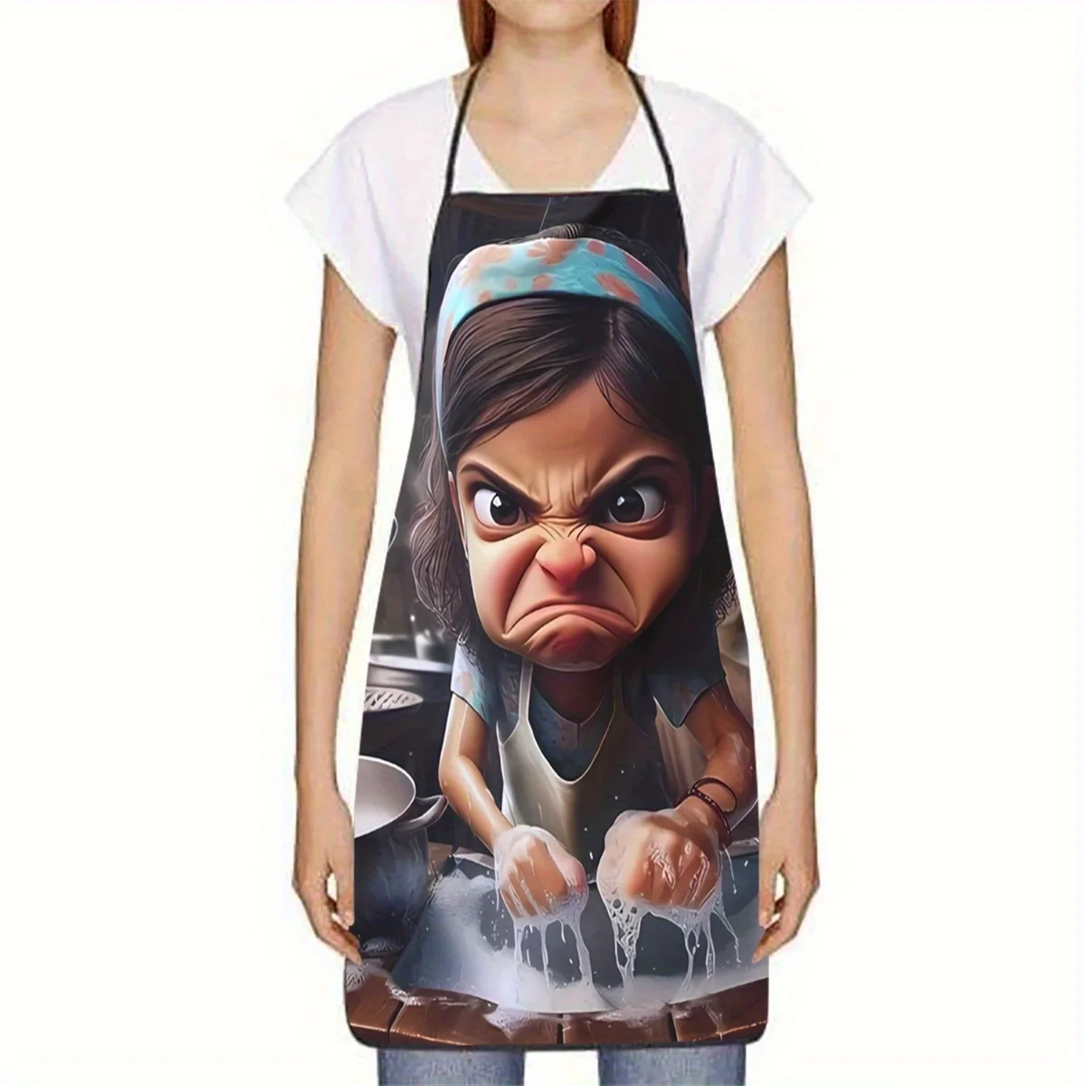 Funny Angry Girl Dishwashing Print Apron, Unisex Waterproof Kitchen Cooking Bib for Home Restaurant Party
Funny Angry Girl Dishwashing Print Apron, Unisex Waterproof Kitchen Cooking Bib for Home Restaurant Party