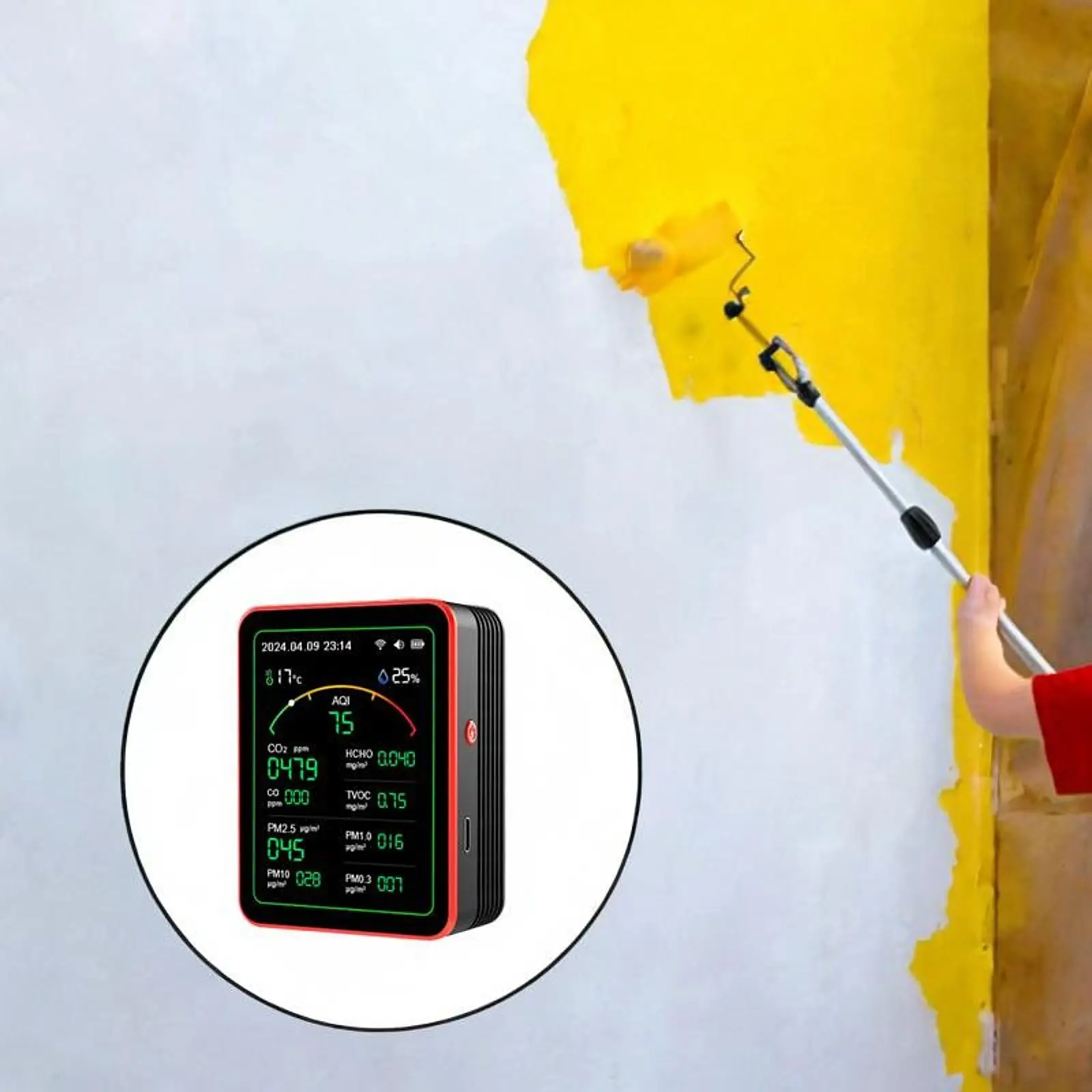 Air Quality Meter Air Analyzer Temperature Display Humidity Display CO2 
Air Quality Meter Air Analyzer Temperature Display Humidity Display CO2