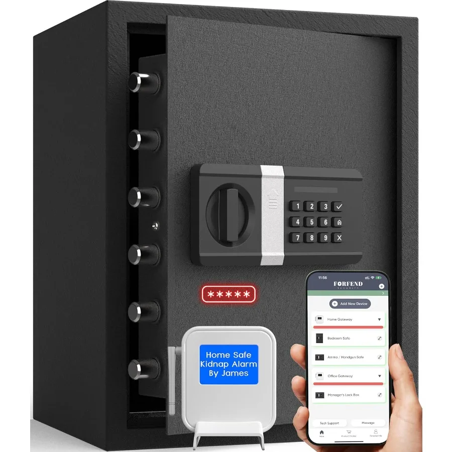 FORFEND Smart Money Safe App Alarm with Voice Command and Tamper Proof Design for Home Office Security MultiUser Cash Safe Depo
FORFEND Smart Money Safe App Alarm with Voice Command and Tamper Proof Design for Home Office Security MultiUser Cash Safe Depo