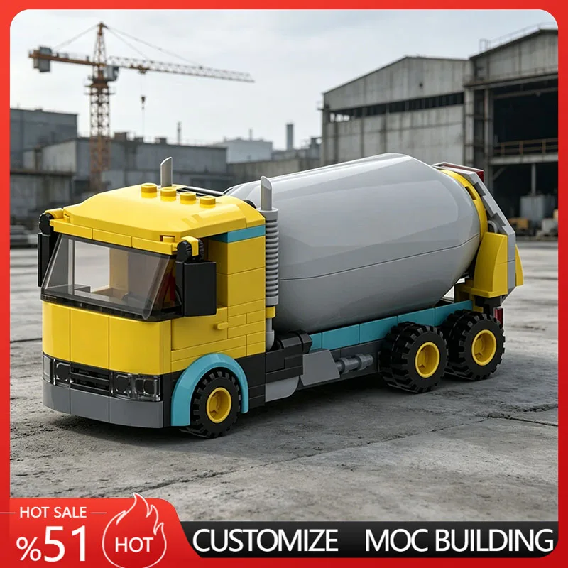 186PCS City Engineering Concrete Mixer Tank Truck MOC Model Custom Building Blocks DIY Assembly Toy Birthday Gift For Collector
186PCS City Engineering Concrete Mixer Tank Truck MOC Model Custom Building Blocks DIY Assembly Toy Birthday Gift For Collector