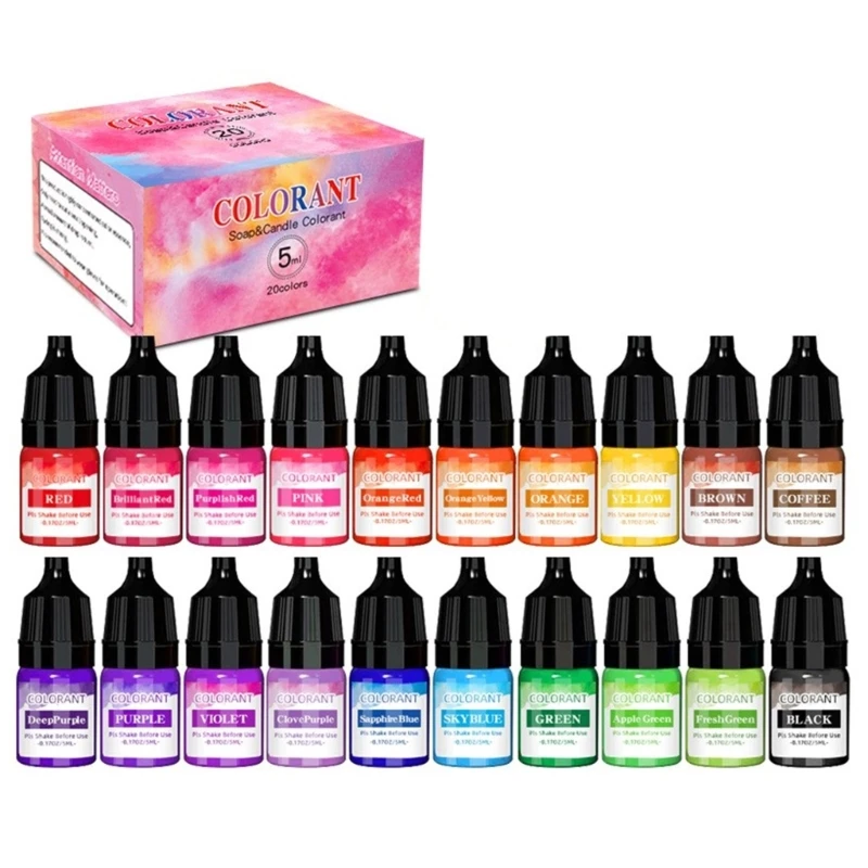 20 Colors Dye Liquid Making Dye for DIYs Making Supply Kits Coloring Color Essences for Candle
20 Colors Dye Liquid Making Dye for DIYs Making Supply Kits Coloring Color Essences for Candle