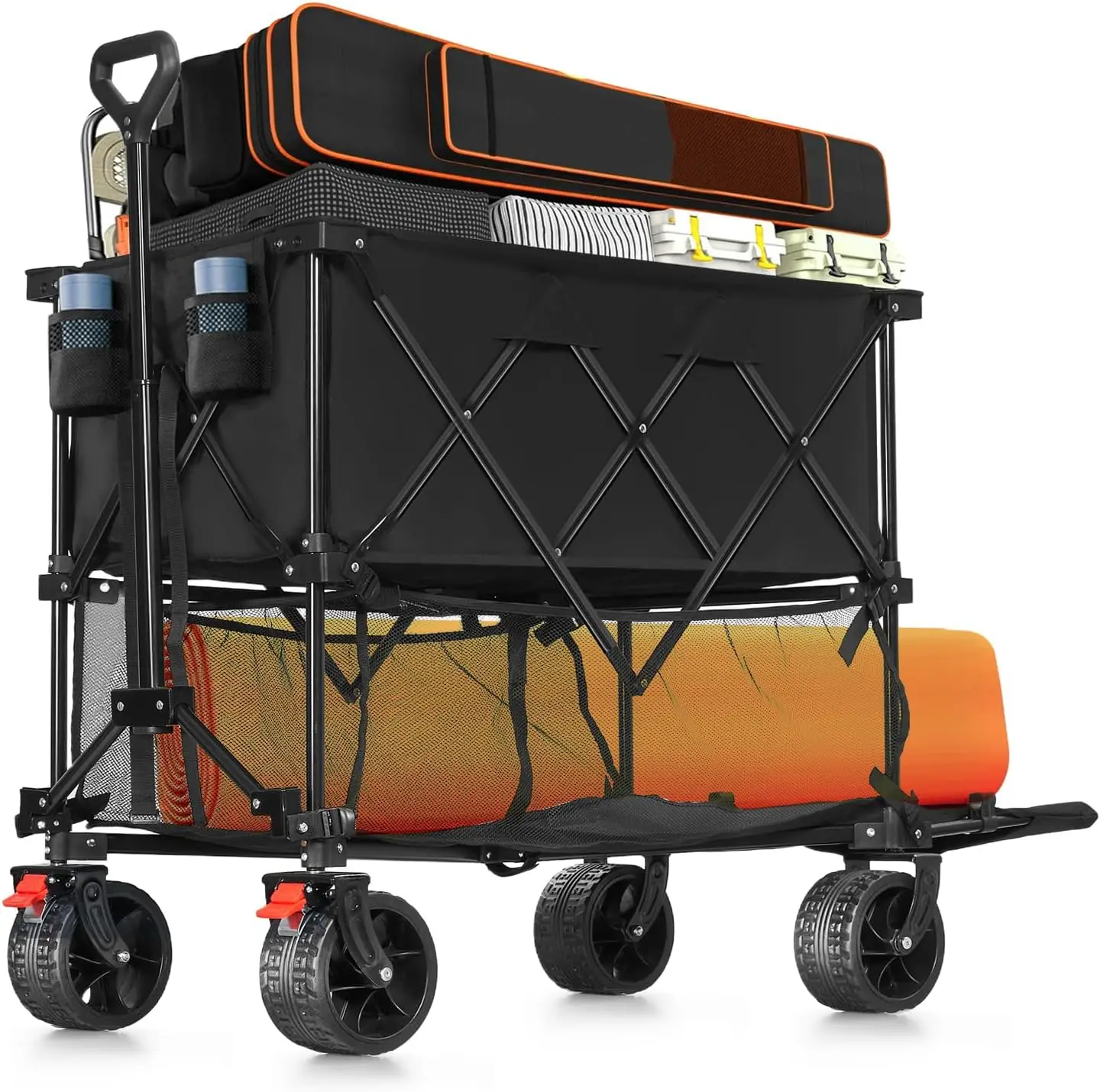 400L Large Capacity Collapsible Double Decker Wagon Collapsible Heavy Duty Cart with All Terrain Wheels Foldable Utility Wagons
400L Large Capacity Collapsible Double Decker Wagon Collapsible Heavy Duty Cart with All Terrain Wheels Foldable Utility Wagons