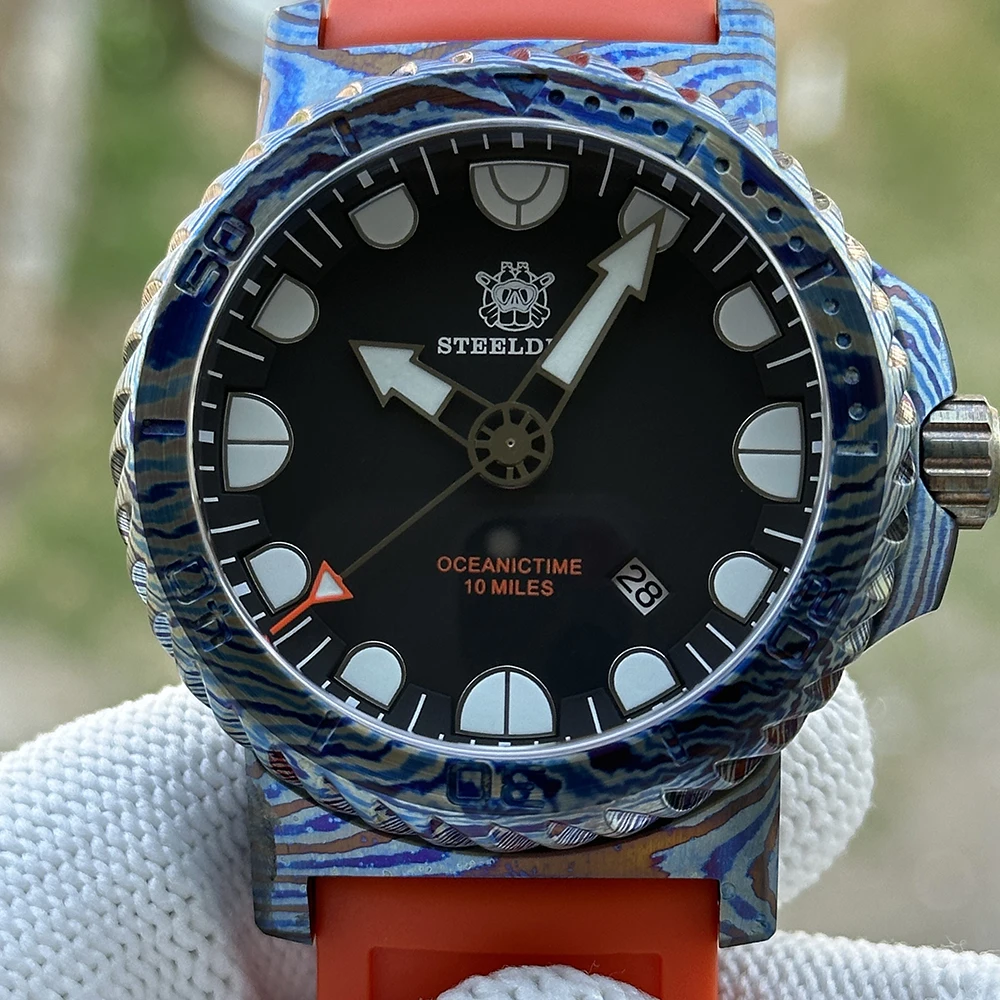 STEELDIVE Men Automatic Watch Titanium Damascus Case Bezel Mechanical Wristwatch Diver 10000m Waterproof Luminous Sapphire NH35
STEELDIVE Men Automatic Watch Titanium Damascus Case Bezel Mechanical Wristwatch Diver 10000m Waterproof Luminous Sapphire NH35