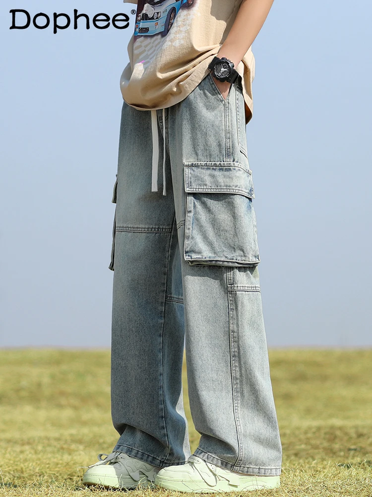 Fashion Retro Jeans Men's Straight Handsome 2024 New Denim Trousers Loose Wide-Leg Pants Multi-Pocket Men's Solid Color Pants
Fashion Retro Jeans Men's Straight Handsome 2024 New Denim Trousers Loose Wide-Leg Pants Multi-Pocket Men's Solid Color Pants