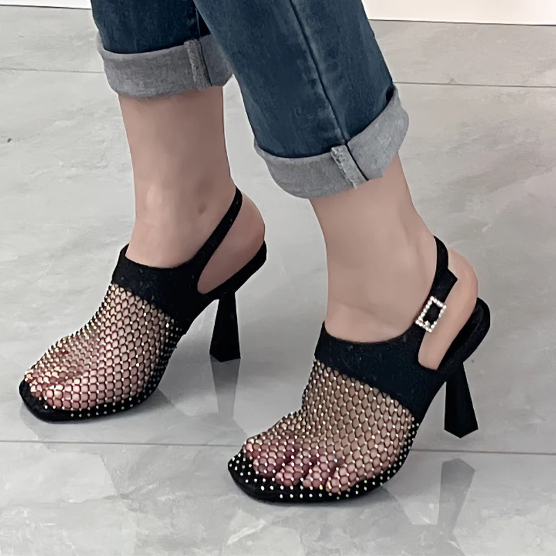 Mesh Crystal High Heels Women Sandals Square Toe Shoes Elegant Sexy 2025 Summer New Chunky Slippers Party Shoes Woman Pumps
Mesh Crystal High Heels Women Sandals Square Toe Shoes Elegant Sexy 2025 Summer New Chunky Slippers Party Shoes Woman Pumps
