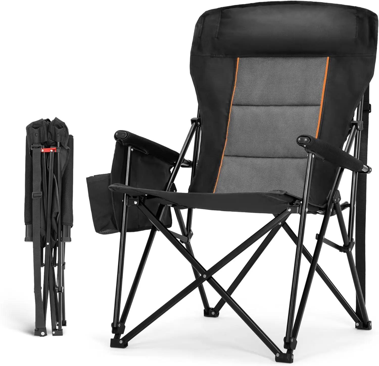 Oversized Folding Camping Chair Heavy Duty 500 LBS High Back with Cup Holder Side Pocket Black
Oversized Folding Camping Chair Heavy Duty 500 LBS High Back with Cup Holder Side Pocket Black