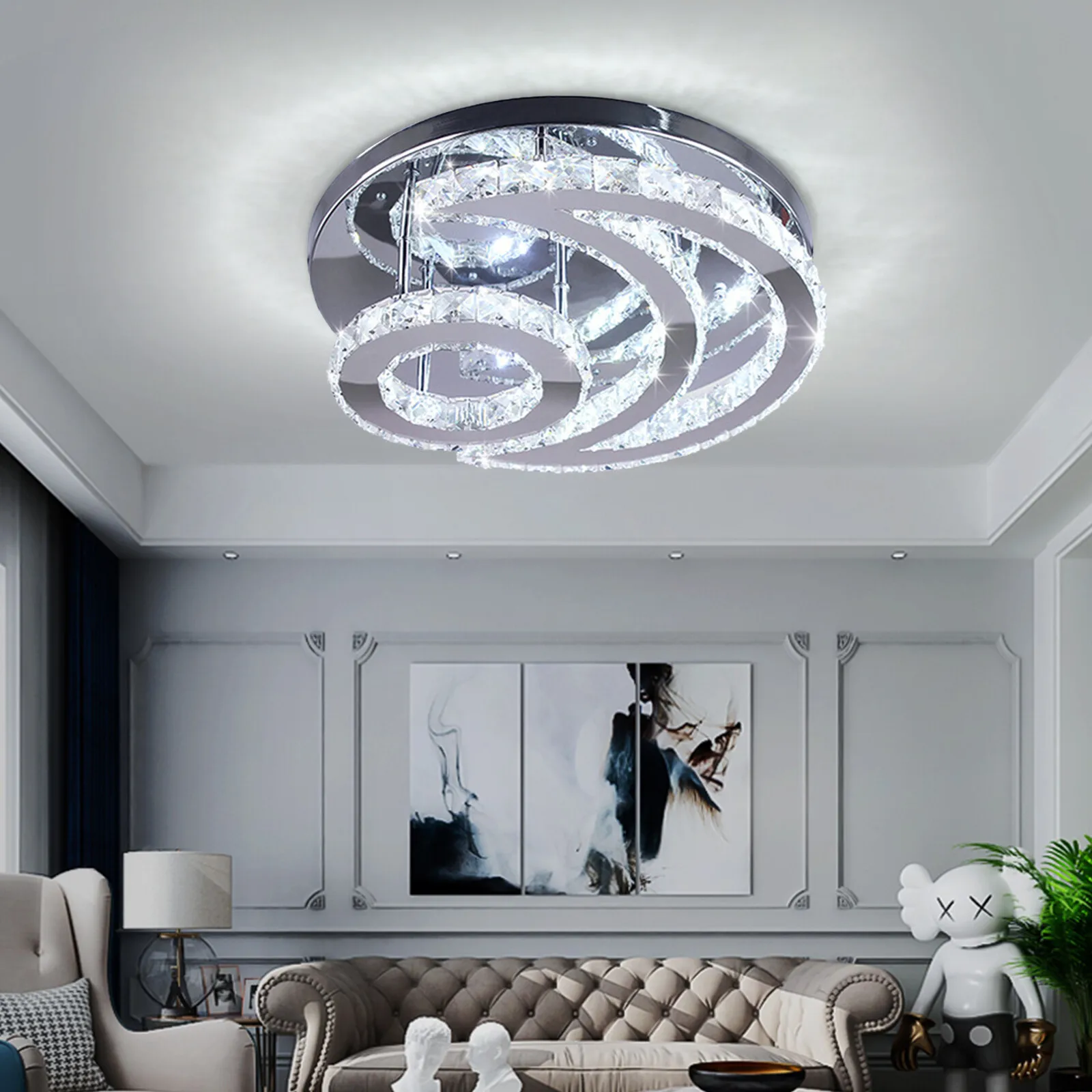 Silver Moon-shaped 110V Cool White LED Light, Living Room Bedroom Kitchen Indoor Use, Modern Flush Mount Ceiling Lamp Dustproof High Light Transmittance for Home Decorators
Silver Moon-shaped 110V Cool White LED Light, Living Room Bedroom Kitchen Indoor Use, Modern Flush Mount Ceiling Lamp Dustproof High Light Transmittance for Home Decorators