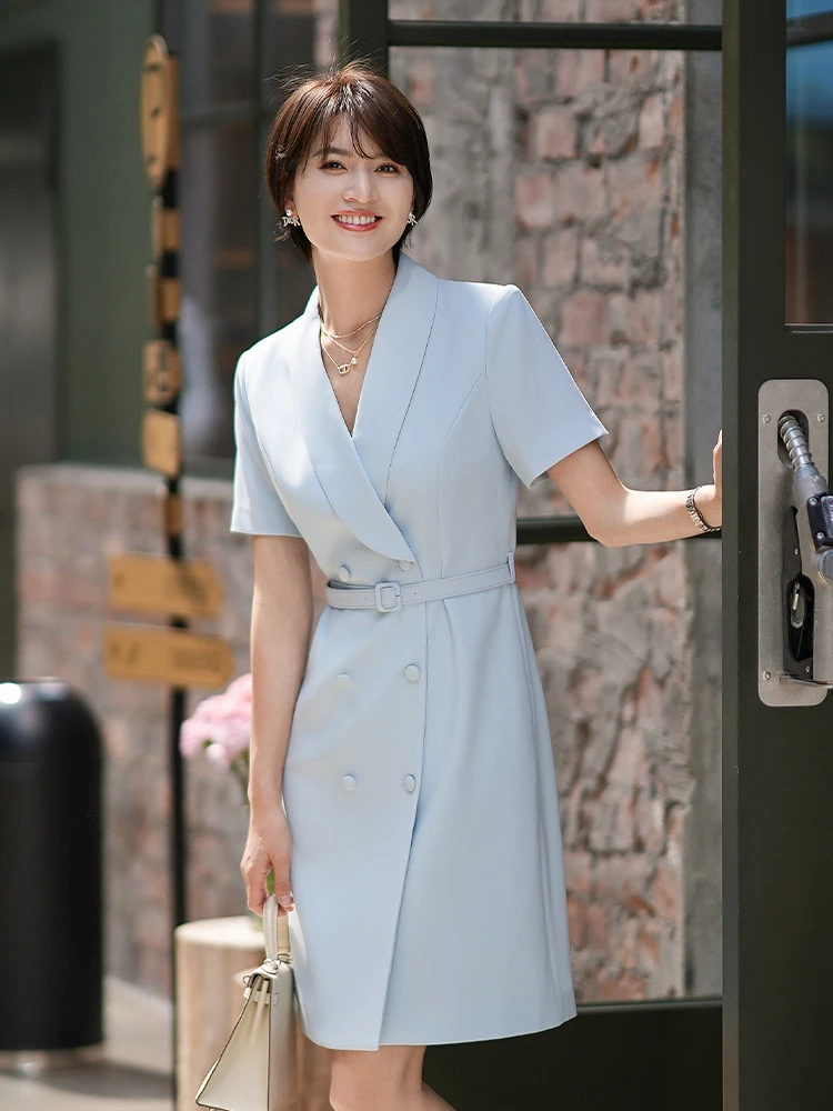 Qiang Feifei Summer New Waist-Cinching Belted Dr Ele Busin Commute Workwear ort Sve Profional Suiting A-Lin...
Qiang Feifei Summer New Waist-Cinching Belted Dr Ele Busin Commute Workwear ort Sve Profional Suiting A-Lin...