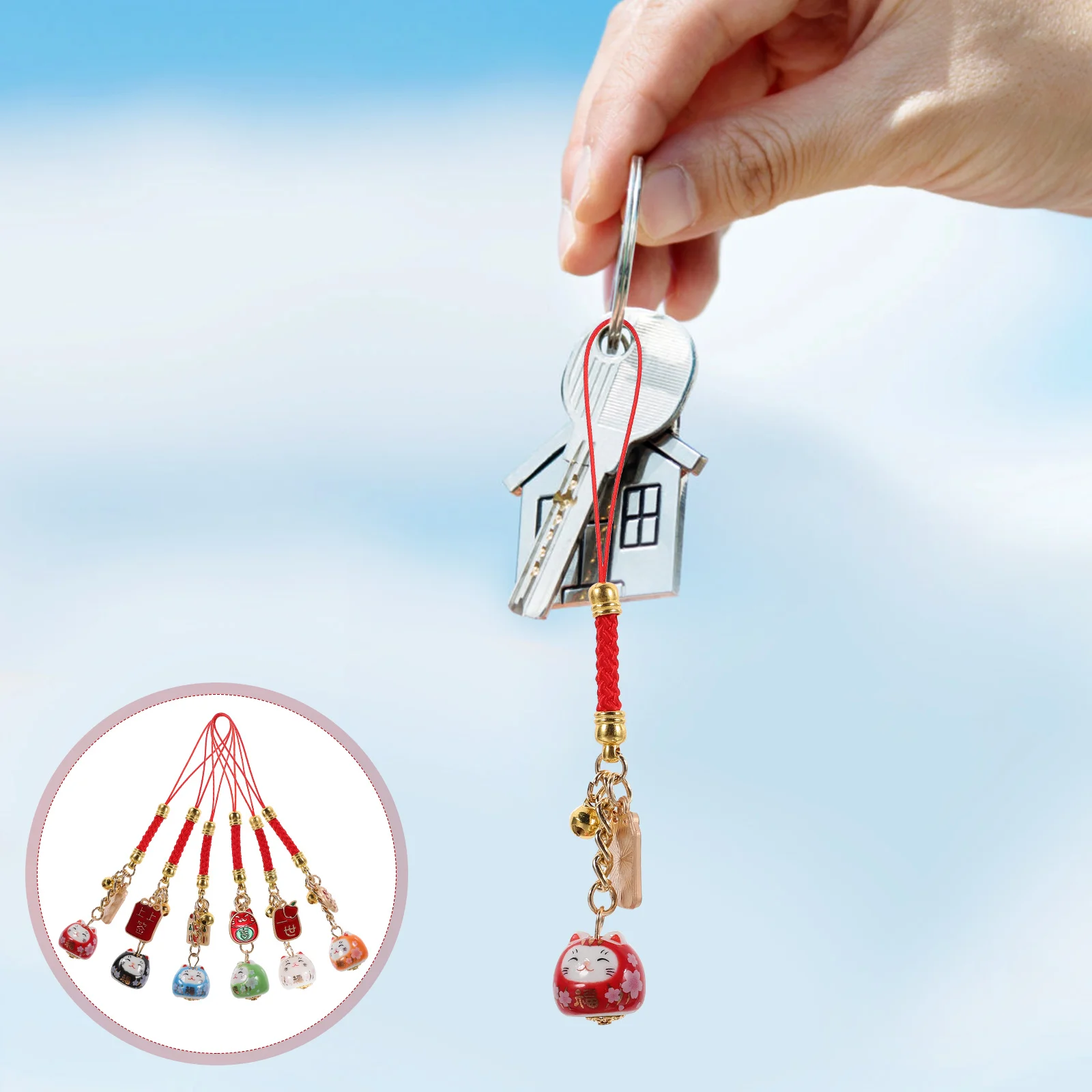 6 Pcs Ornament Hanging Decor Locket Rearview Mirror Backpack Keychain Ceramics with Lanyard Keychains
6 Pcs Ornament Hanging Decor Locket Rearview Mirror Backpack Keychain Ceramics with Lanyard Keychains