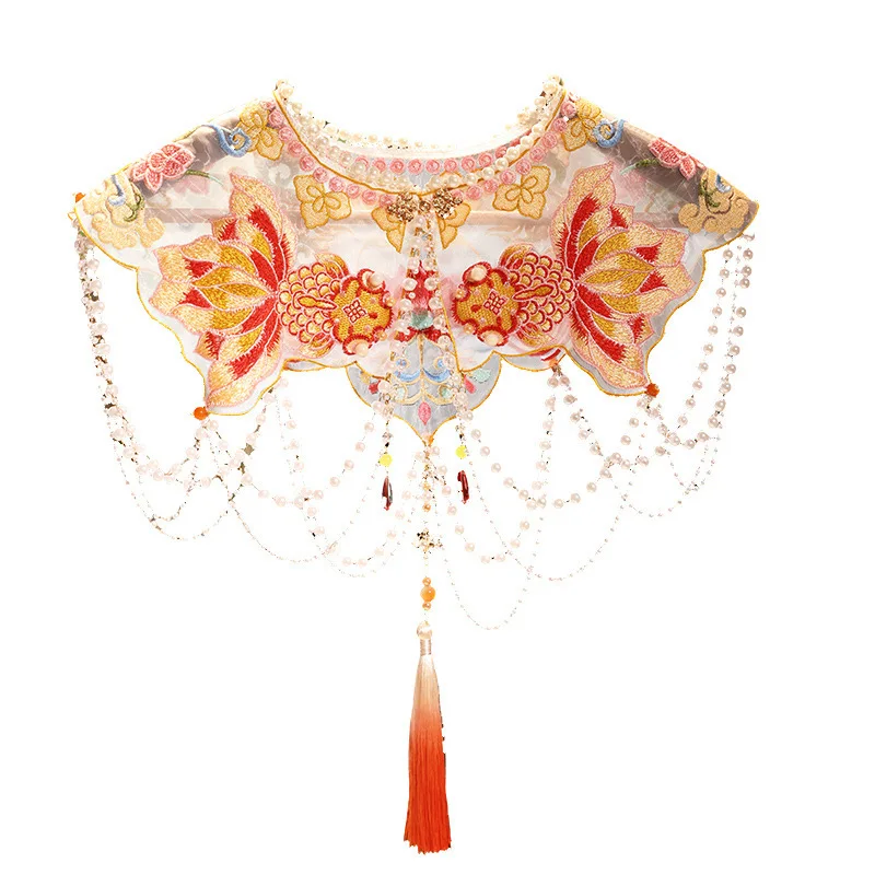 New goldfish cheongsam cloud shoulder fashionable and elegant paired with Chinese Hanfu tassel collar D1
New goldfish cheongsam cloud shoulder fashionable and elegant paired with Chinese Hanfu tassel collar D1