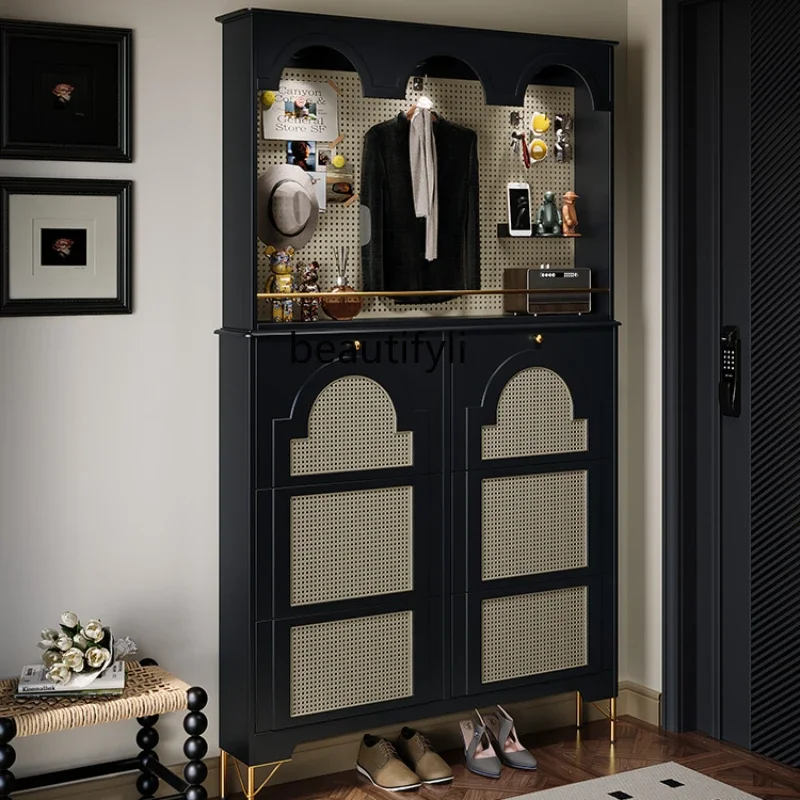 French Retro Ultra-Thin Shoe Cabinet Clothes Rack Integrated Floor Household Tilting Shoe Cabinet Coat Rack Integrated
French Retro Ultra-Thin Shoe Cabinet Clothes Rack Integrated Floor Household Tilting Shoe Cabinet Coat Rack Integrated