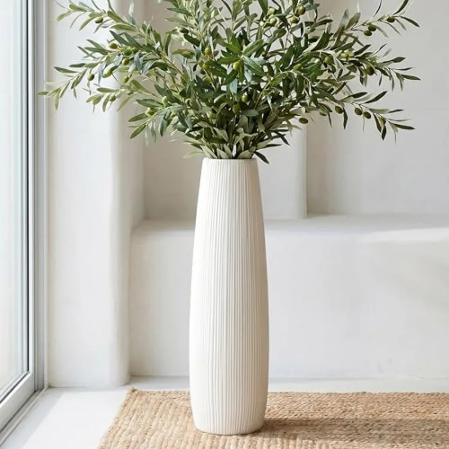 Ceramic floor vase for living room office bedroom farmhouse decor; white; glossy glaze finish; 28-inch tall modern large decora
Ceramic floor vase for living room office bedroom farmhouse decor; white; glossy glaze finish; 28-inch tall modern large decora