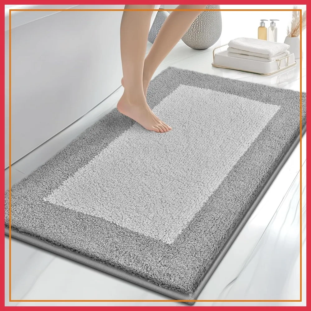 30x46 Inch Non-Slip Absorbent Bath Rugs, Extra Soft Quick Dry Machine Washable Bath Mat for Bathroom Floor Shower Bathtub Sink, Light Grey & Grey
30x46 Inch Non-Slip Absorbent Bath Rugs, Extra Soft Quick Dry Machine Washable Bath Mat for Bathroom Floor Shower Bathtub Sink, Light Grey & Grey