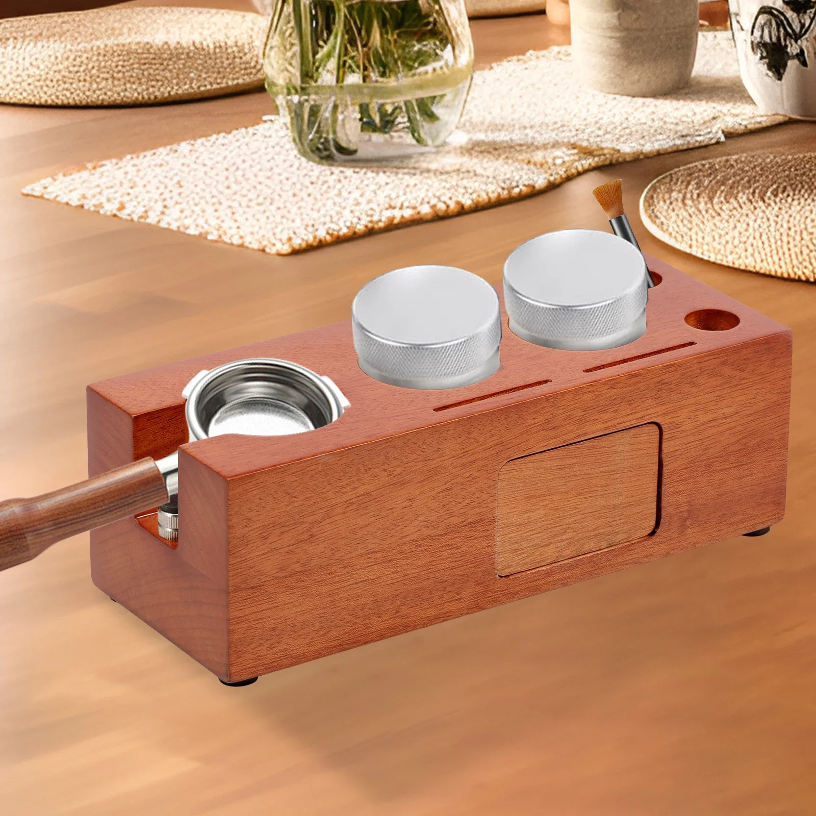 Espresso Tamping Station Wood Tamping Stand Adjustable Coffee tools Storage Holder Espresso Accessories for Coffee Bar Barista
Espresso Tamping Station Wood Tamping Stand Adjustable Coffee tools Storage Holder Espresso Accessories for Coffee Bar Barista