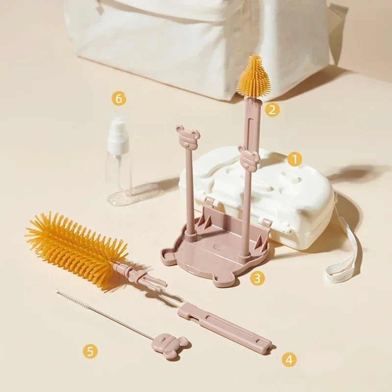 New Baby Bottle Cleaner Brush Silicone Glasses Clean Infant Bottles Cleaner Nipple Brush Collects The Bottle Brushes with Rack
New Baby Bottle Cleaner Brush Silicone Glasses Clean Infant Bottles Cleaner Nipple Brush Collects The Bottle Brushes with Rack