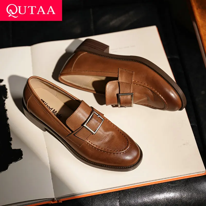 QUTAA 2025 Fashion News Women Pumps Shoes Loafers Genuine Leather Woman Mid Heels Shoes Round Toe Party Casual Ladies 34-40
QUTAA 2025 Fashion News Women Pumps Shoes Loafers Genuine Leather Woman Mid Heels Shoes Round Toe Party Casual Ladies 34-40