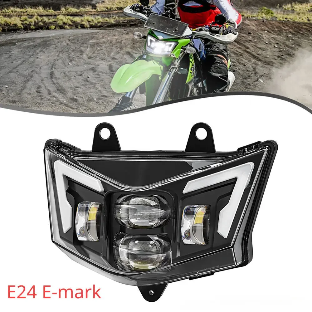 Motorcycyle Projector Headlamp High Low Beam DRL For Kawasaki KLX 125 2010-2017 450R 2008-2023 LED Headlight E24 Appproved IP67
Motorcycyle Projector Headlamp High Low Beam DRL For Kawasaki KLX 125 2010-2017 450R 2008-2023 LED Headlight E24 Appproved IP67