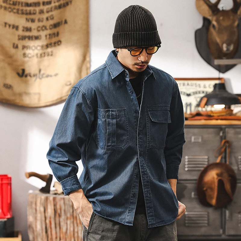 Trendy washed shirt jacket for men, a new loose workwear long-sleeved shirt for autumn
Trendy washed shirt jacket for men, a new loose workwear long-sleeved shirt for autumn