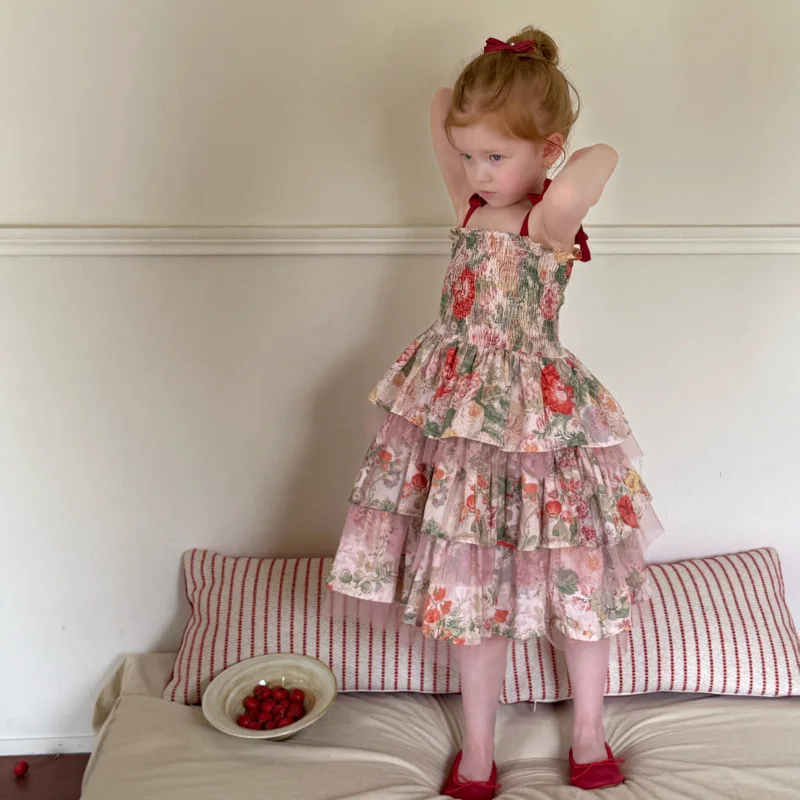 Floral Cotton Yarn Dress 2026 Summer New Girls Retro Style Yarn Skirt Girls Suspender Pulling Cake Dress
Floral Cotton Yarn Dress 2026 Summer New Girls Retro Style Yarn Skirt Girls Suspender Pulling Cake Dress