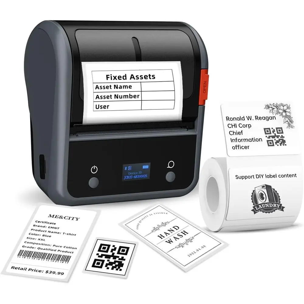 Upgraded Portable 3-Inch Thermal Label Printer, Bluetooth Connectivity, Ideal for Clothing and Small Business Barcodes
Upgraded Portable 3-Inch Thermal Label Printer, Bluetooth Connectivity, Ideal for Clothing and Small Business Barcodes