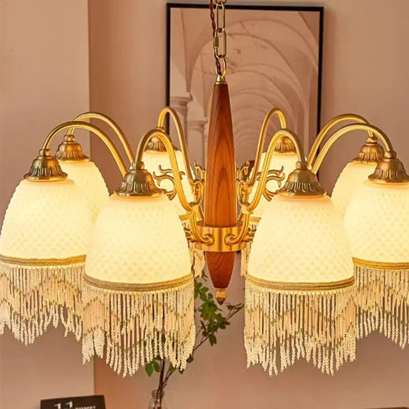 SANDYHA Nordic Retro Chandeliers Copper Tassel Pendant Lights LED Lamps For Bedroom Living Room Dining Table And Home Decoration
SANDYHA Nordic Retro Chandeliers Copper Tassel Pendant Lights LED Lamps For Bedroom Living Room Dining Table And Home Decoration