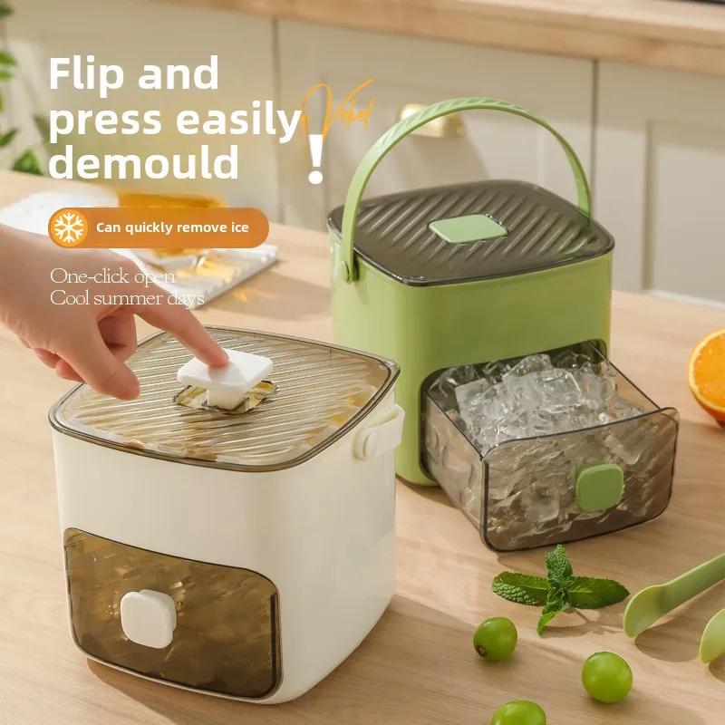 New Large Capacity Food Grade Ice Box Ice Bucket Double-Layer Pressed Ice Cube Mold with Handle Drawer
New Large Capacity Food Grade Ice Box Ice Bucket Double-Layer Pressed Ice Cube Mold with Handle Drawer