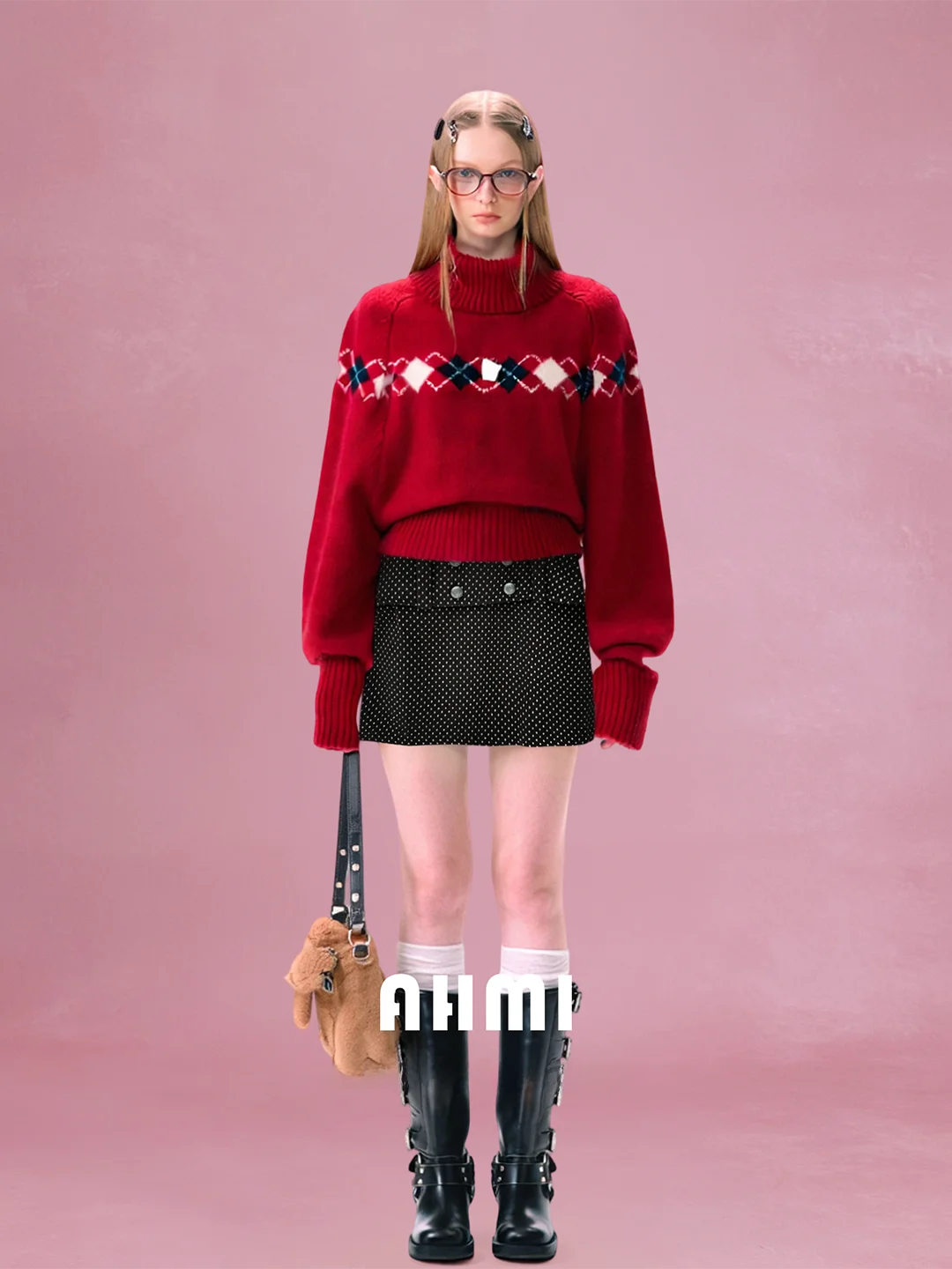 AHMI Retro High Waist Polka Dot A-Line Skirt Warmth Girl Sle Spring Autumn Winter Seasonal Slimming Skirt for Ladies
AHMI Retro High Waist Polka Dot A-Line Skirt Warmth Girl Sle Spring Autumn Winter Seasonal Slimming Skirt for Ladies