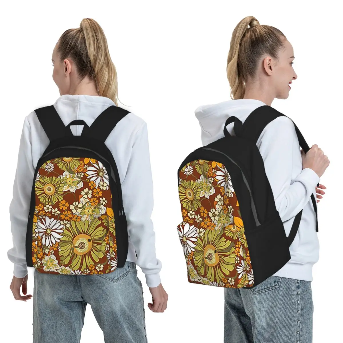 70s Retro Vintage Flower Power Pattern Boho Backpack Boys Girls BookBag Children School Bag Computer Shoulder Bags for Men Women
70s Retro Vintage Flower Power Pattern Boho Backpack Boys Girls BookBag Children School Bag Computer Shoulder Bags for Men Women