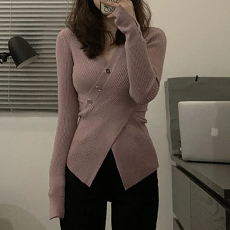 Knitted Sweater Women Pullovers Fashion Slim Long Sleeve Sueters De Mujer Knit Sweater Pullover Women Tops V-Neck Sweaters Q3356
Knitted Sweater Women Pullovers Fashion Slim Long Sleeve Sueters De Mujer Knit Sweater Pullover Women Tops V-Neck Sweaters Q3356