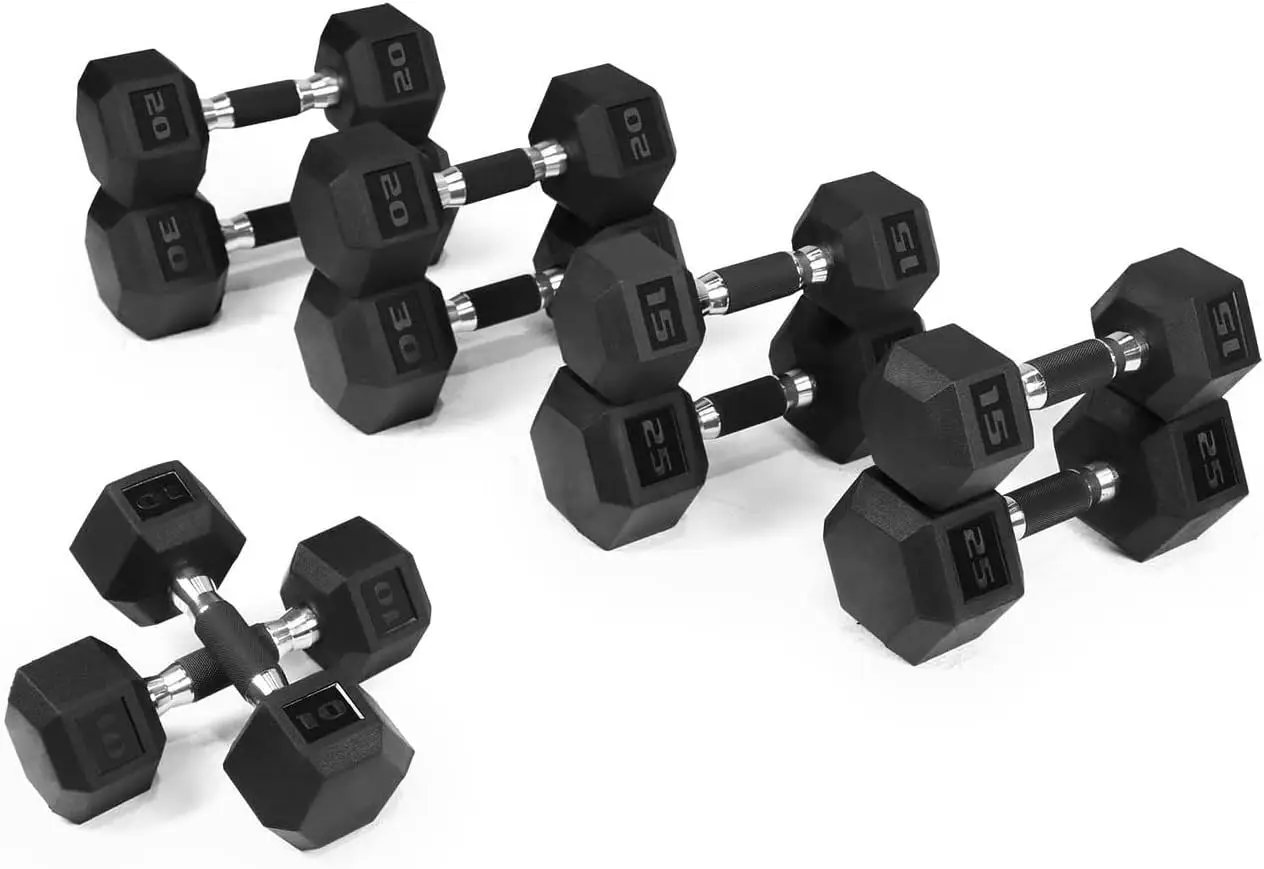 Rubber EncasedDumbbells with Rubber Grip Contoured Handle for Muscle Toning Strength Building Full Body Workout
Rubber EncasedDumbbells with Rubber Grip Contoured Handle for Muscle Toning Strength Building Full Body Workout