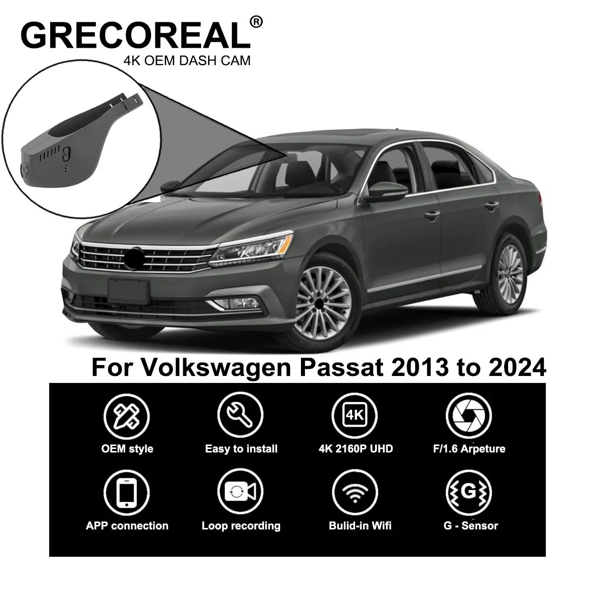GRECOREAL 4K Dash Cam Front and Rear 2160P WiFi Car Camera Dual Dashcam Plug Play Compatible with Volkswagen Passat B8 B7 Vw
GRECOREAL 4K Dash Cam Front and Rear 2160P WiFi Car Camera Dual Dashcam Plug Play Compatible with Volkswagen Passat B8 B7 Vw