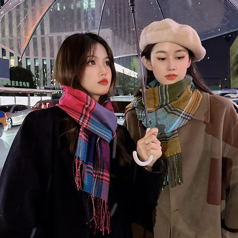 Korean Style Fashion Color Block Plaid Scarf Women, Autumn and Winter Casual Versatile Thickened Long Warm Knitted Neck Warm
Korean Style Fashion Color Block Plaid Scarf Women, Autumn and Winter Casual Versatile Thickened Long Warm Knitted Neck Warm