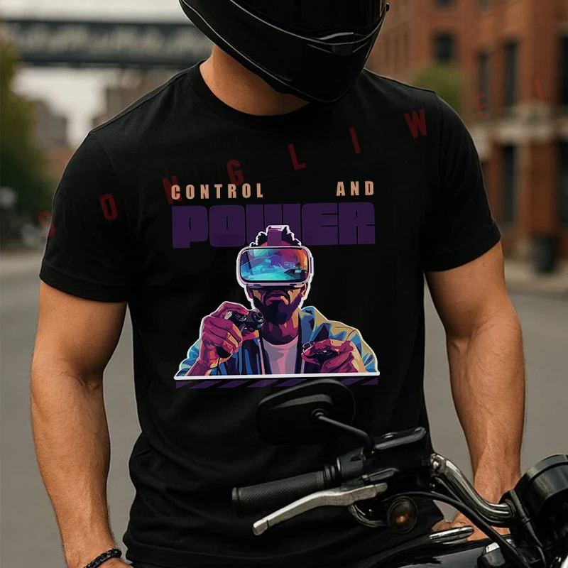 A Man With Vr Glasses With Controllers Moto 100% Cotton T-Shirt Ultra Soft Round Neck Short Sleeve Tee For Men & Women
A Man With Vr Glasses With Controllers Moto 100% Cotton T-Shirt Ultra Soft Round Neck Short Sleeve Tee For Men & Women