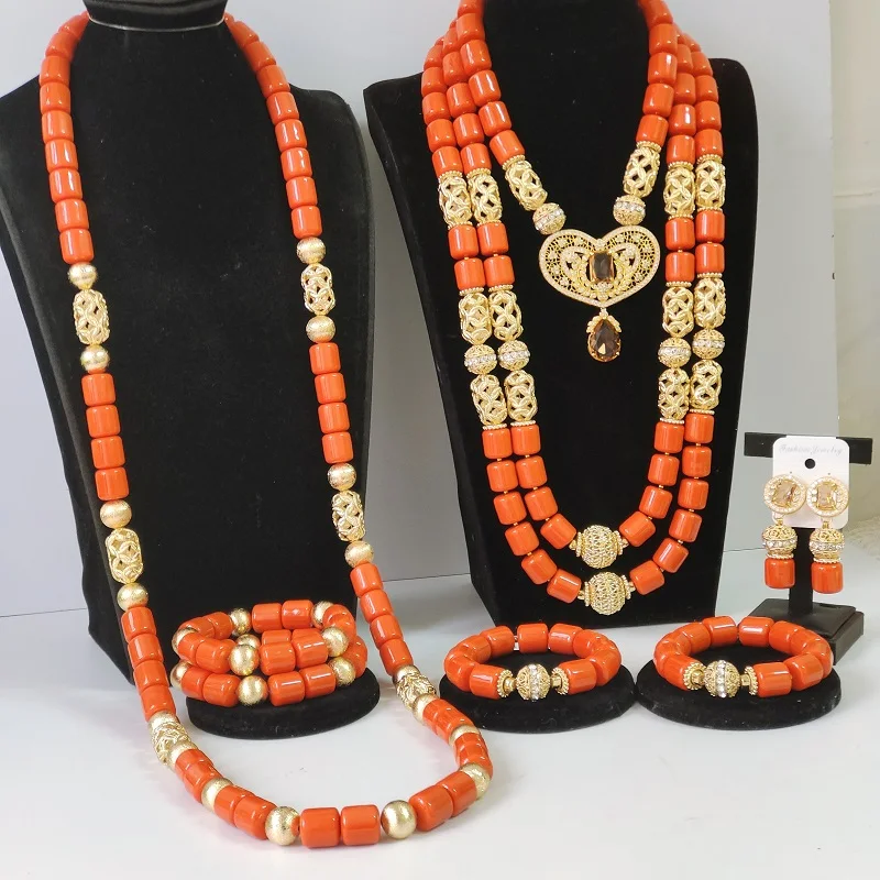 Orange Artificial Coral Beaded African Jewelry Sets
Orange Artificial Coral Beaded African Jewelry Sets