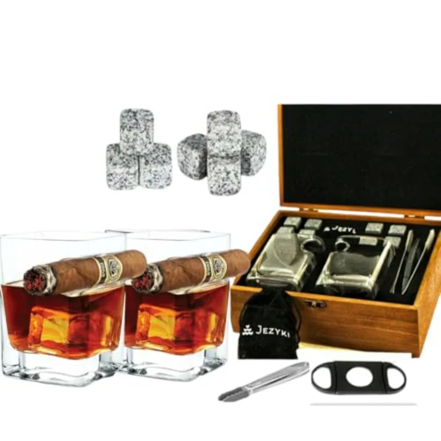 Whiskey Cigar Glass Set Cigar Holder Glass with Granite Ice Cubes and Cutter Luxury Gift for Men Who Love Whiskey and Cigars Pr
Whiskey Cigar Glass Set Cigar Holder Glass with Granite Ice Cubes and Cutter Luxury Gift for Men Who Love Whiskey and Cigars Pr
