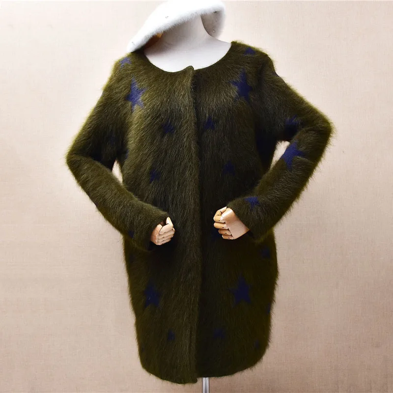 Women Mujer Autumn Winter Fashion Thick Warm Army Green Hairy Mink Cashmere Knitted Long Sleeves Loose Cardigans Sweater Jacket
Women Mujer Autumn Winter Fashion Thick Warm Army Green Hairy Mink Cashmere Knitted Long Sleeves Loose Cardigans Sweater Jacket