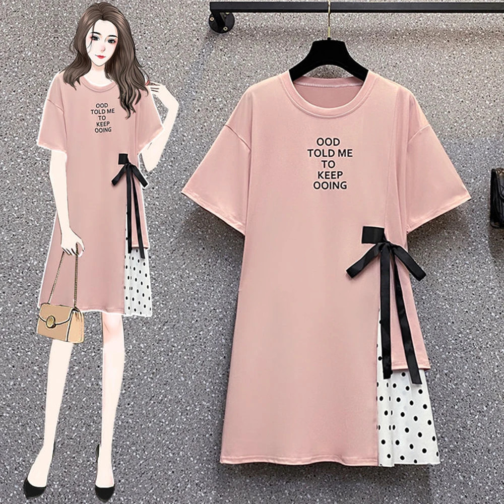 Ladies Summer Casual Dress Ladies Splicing Lace Up Dress Cute Polka Dot Bow 90kg Wearable Short Sleeve Dresses
Ladies Summer Casual Dress Ladies Splicing Lace Up Dress Cute Polka Dot Bow 90kg Wearable Short Sleeve Dresses