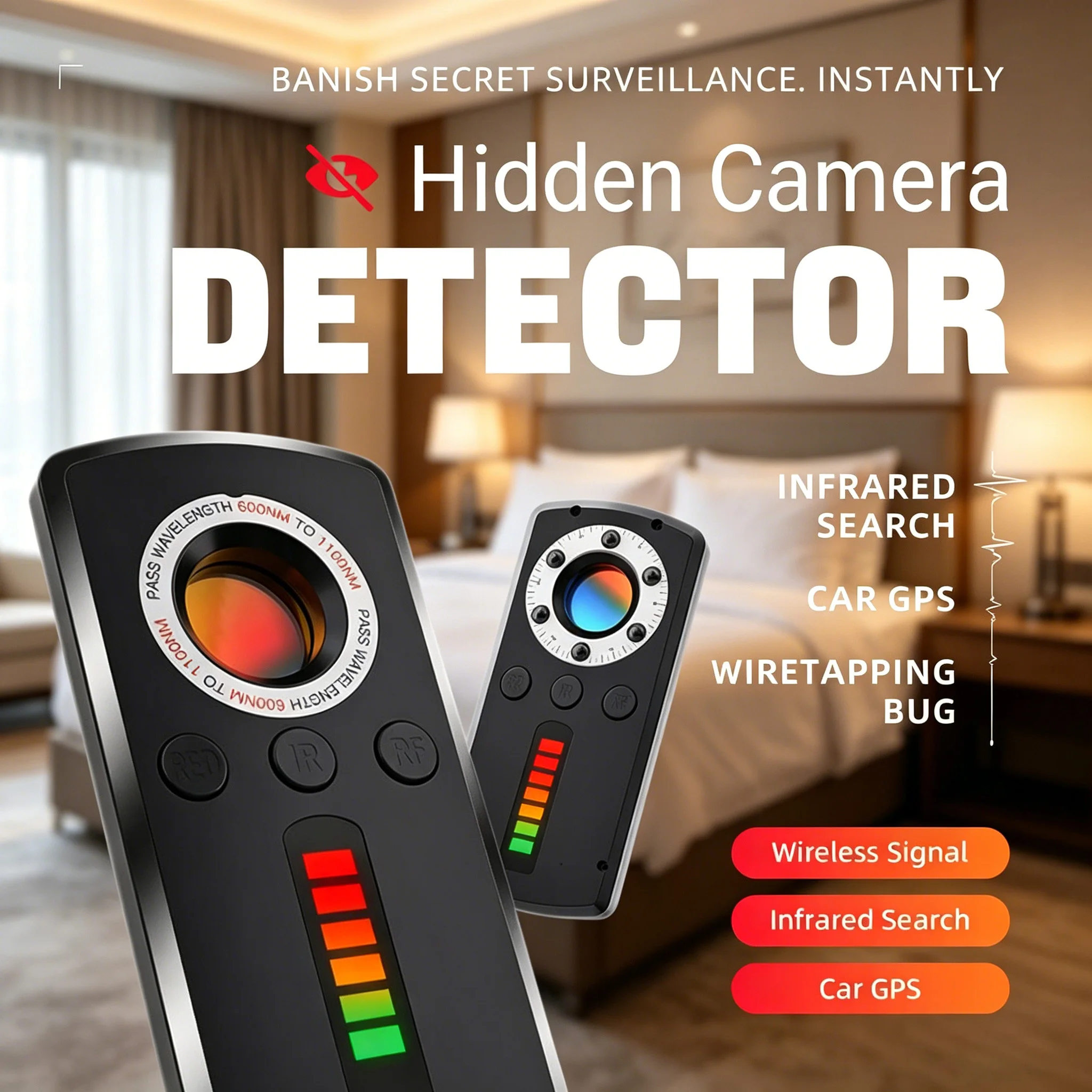 Hidden Camera Detector Anti Spy Gadget | RF Signal GPS Tracker Detector | Infrared Camera Finder for Hotel Car Office Security
Hidden Camera Detector Anti Spy Gadget | RF Signal GPS Tracker Detector | Infrared Camera Finder for Hotel Car Office Security