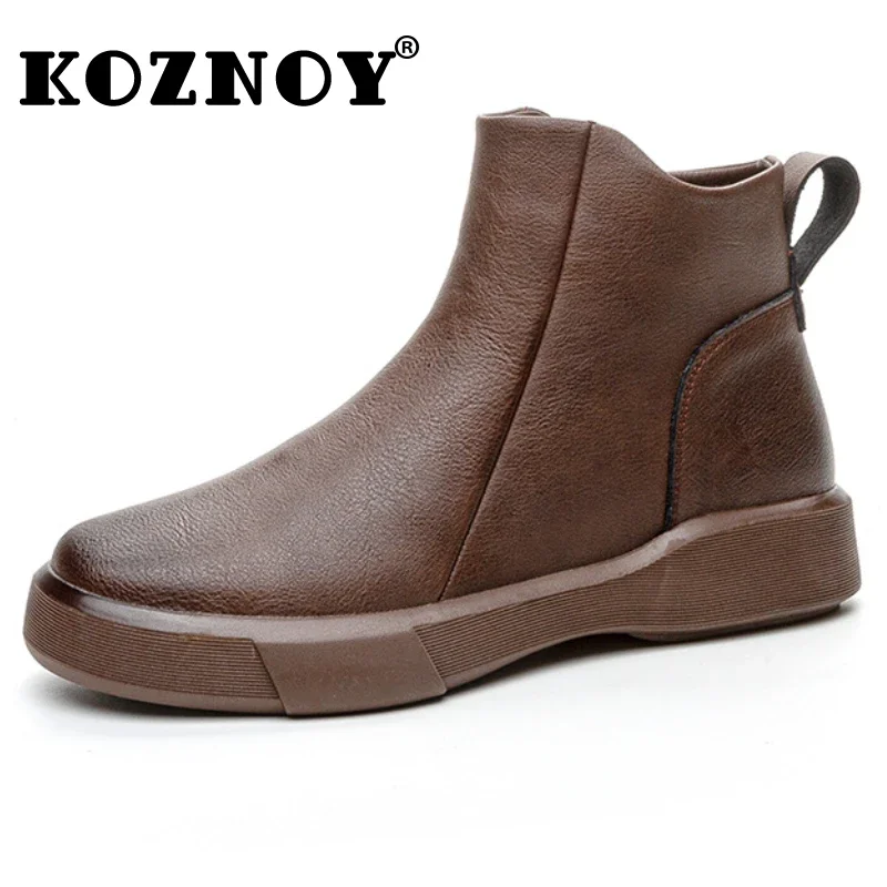 Koznoy 3.5cm Cow Genuine Leather Autumn Boot Flats Thick Sole Motorcycle Winter Plush Ankle Booties Women Platform Wedge Shoes
Koznoy 3.5cm Cow Genuine Leather Autumn Boot Flats Thick Sole Motorcycle Winter Plush Ankle Booties Women Platform Wedge Shoes