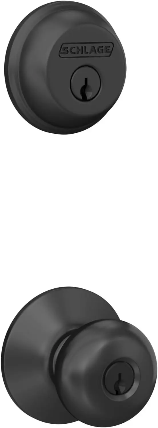 Single Cylinder Deadbolt with Keyed Entry Plymouth Knob in Matte Black Finish
Single Cylinder Deadbolt with Keyed Entry Plymouth Knob in Matte Black Finish